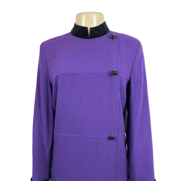 Kasper  A.S.L. Purple Button-Up Long Sleeve Womens Dress Sz 8 - New - Picture 4 of 8